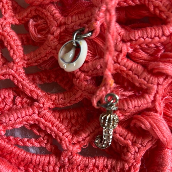 Juicy Couture Coral Crochet Fringe Skirt, L - Picture 5 of 7